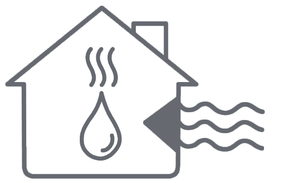 Icoon van een warmtepomp in een huis